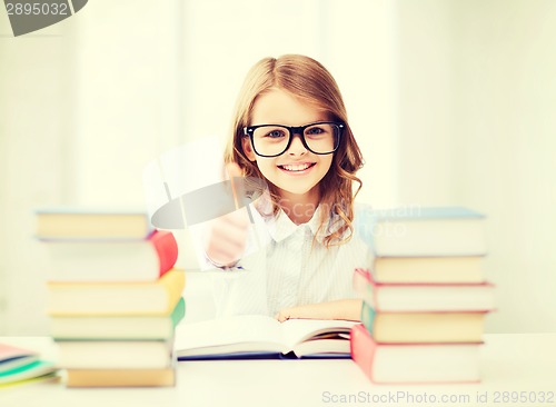 Image of student girl studying at school