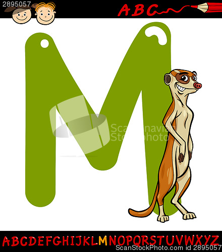 Image of letter m for meerkat cartoon illustration