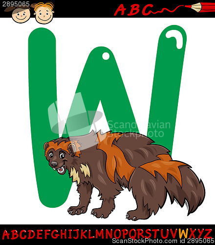 Image of letter w for wolverine cartoon illustration