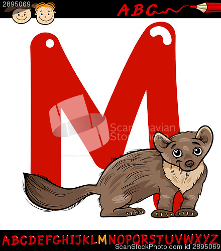 Image of letter m for marten cartoon illustration