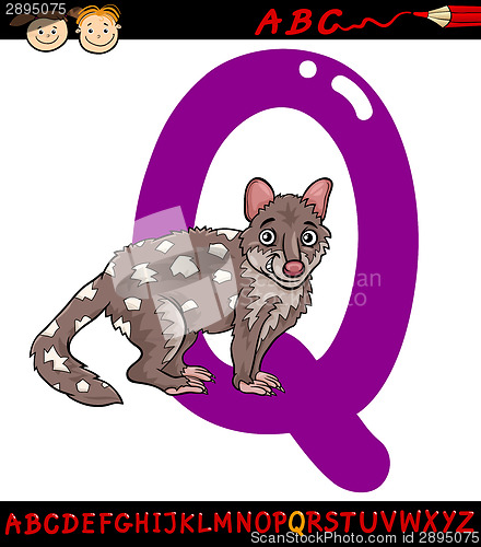 Image of letter q for quoll cartoon illustration