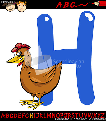 Image of letter h for hen cartoon illustration