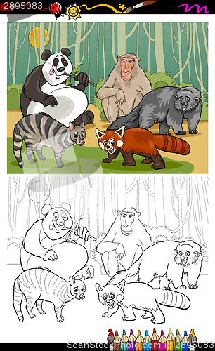 Image of funny animals cartoon coloring book