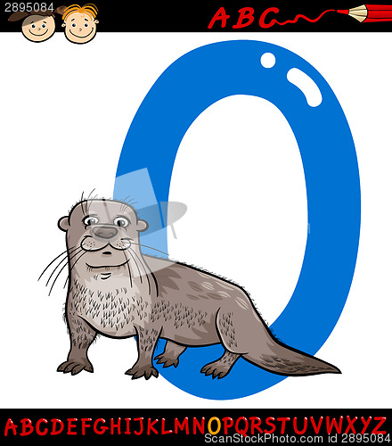 Image of letter o for otter cartoon illustration