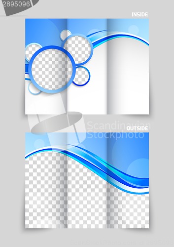 Image of Blue tri-fold brochure