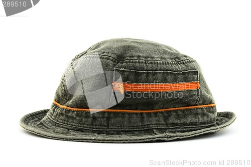 Image of Summer denim hat with orange zipper