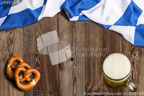 Image of Bavarian flag as a background for Oktoberfest