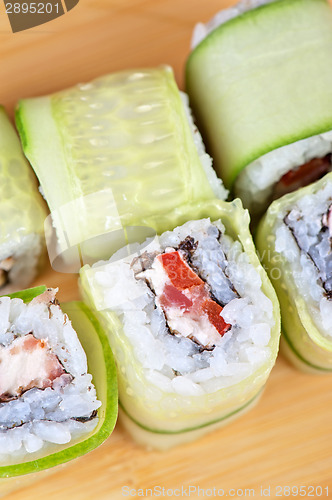 Image of cucumber sushi rolls