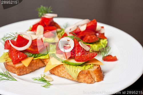 Image of Toast with vegetables