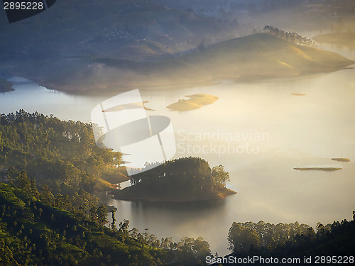 Image of Golden sunrise at a mountain in Asia