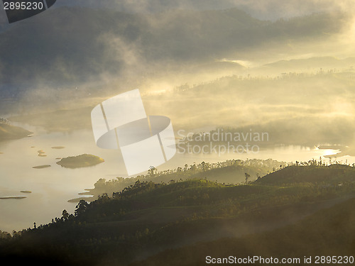 Image of Golden sunrise at a mountain in Asia