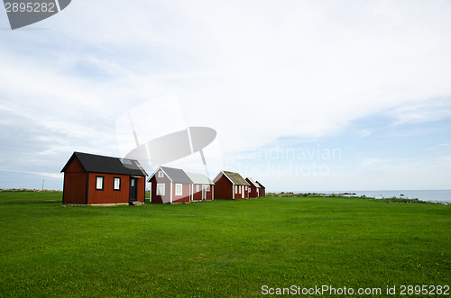 Image of Fishermens old red cabins