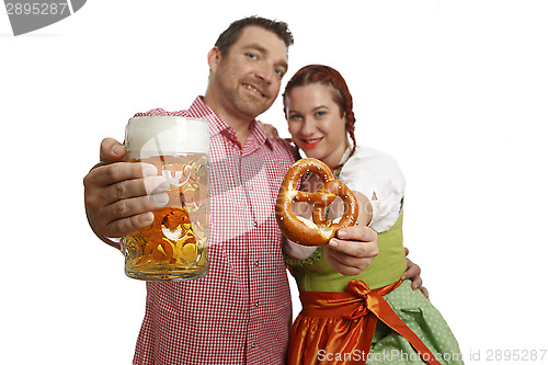 Image of Couple in traditinal bavarian costumes