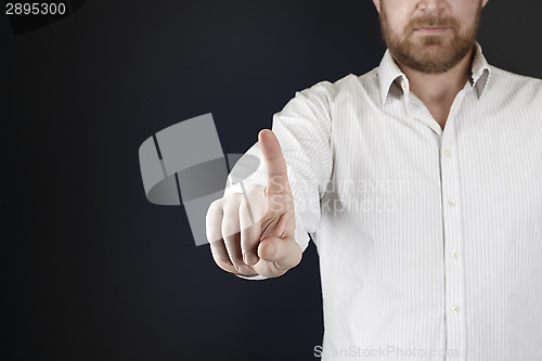 Image of Man pointing at something