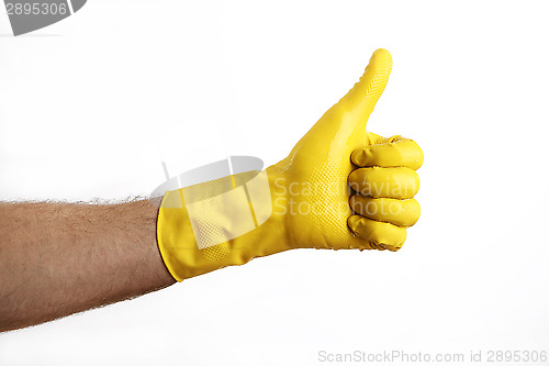 Image of Yellow cleaning glove
