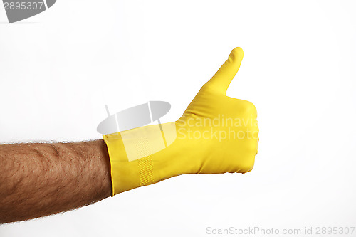 Image of Yellow cleaning glove