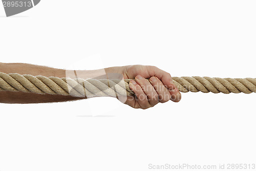 Image of Man pulling a rope