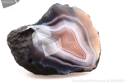 Image of grey white and brown agate isolated 