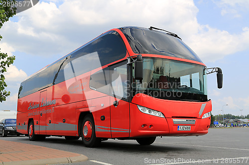 Image of Red Neoplan Coach Bus