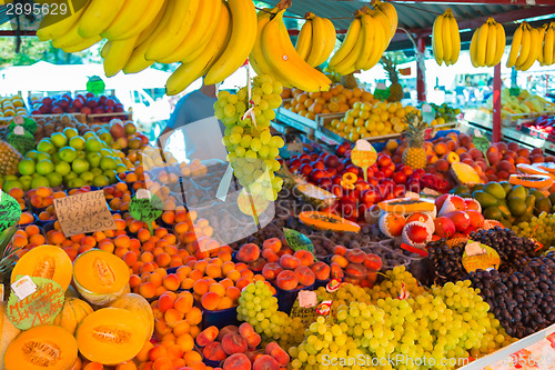 Image of Fruit market stall.