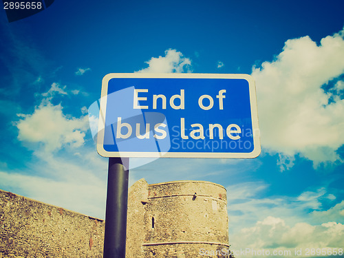 Image of Retro look End of bus lane
