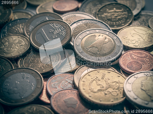 Image of Retro look Euro coins