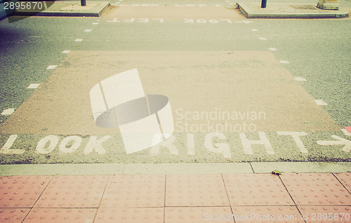 Image of Retro look Look Right sign