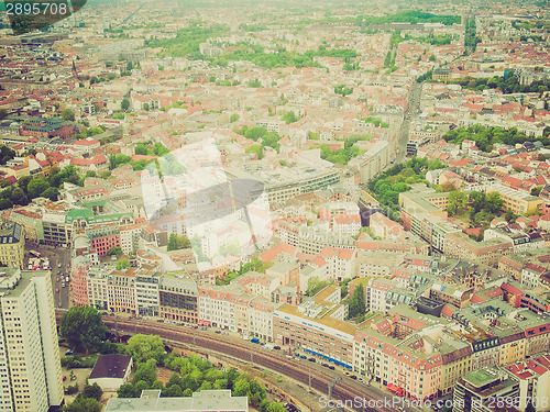 Image of Retro look Berlin aerial view