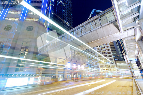 Image of hong kong modern city High speed traffic