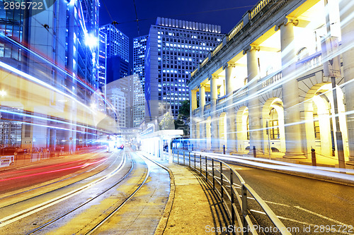 Image of hong kong modern city High speed traffic