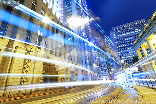 Image of hong kong modern city High speed traffic