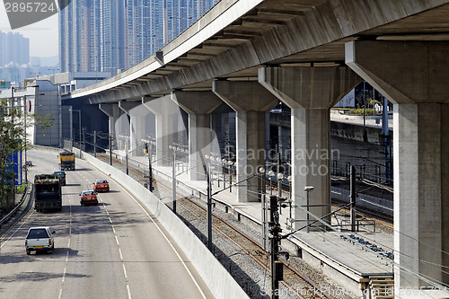 Image of Freeway Overpasses and Train Tracks 