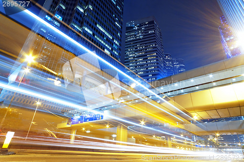 Image of hong kong modern city High speed traffic