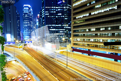 Image of hong kong modern city High speed traffic