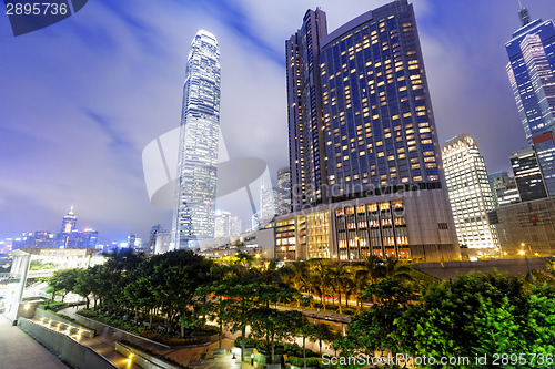 Image of office building at night