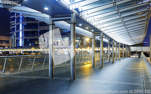 Image of Pedestrian bridge at night 