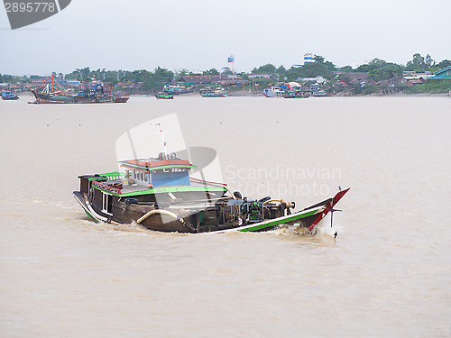 Image of Cargo vessel on Yangon River