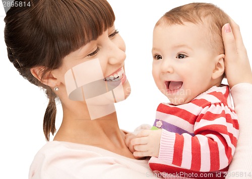 Image of happy mother with baby