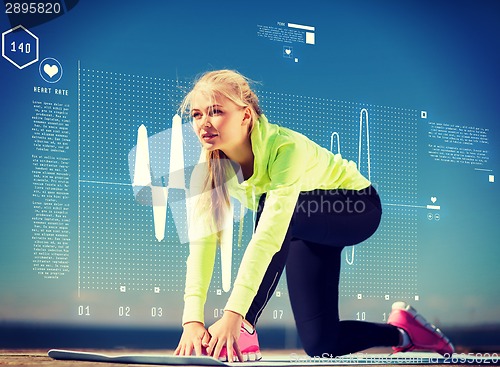 Image of woman doing sports outdoors