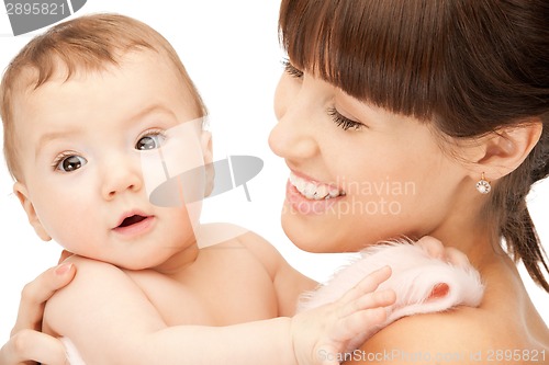 Image of happy mother with baby