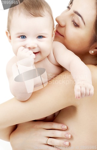 Image of happy mother with baby