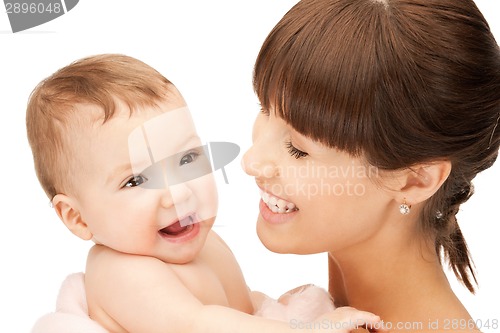 Image of happy mother with baby