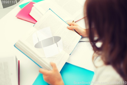 Image of student girl studying at school