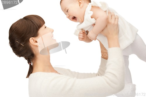 Image of happy mother with baby