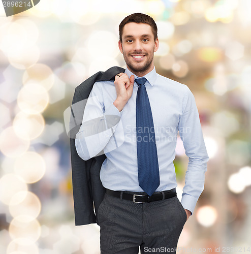 Image of smiling young and handsome businessman