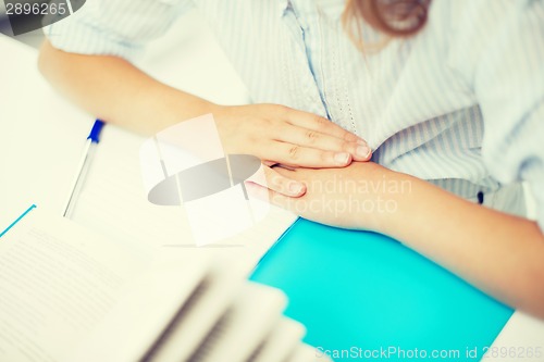 Image of student girl studying at school