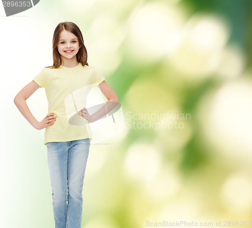 Image of smiling little girl in casual clothes