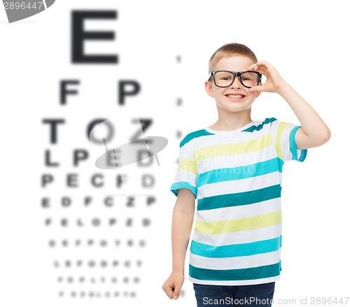 Image of smiling little boy in eyeglasses