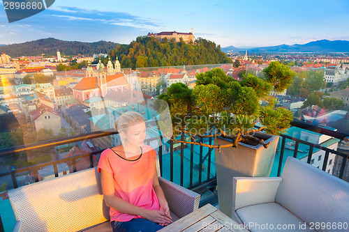 Image of Panorama of Ljubljana, Slovenia, Europe.