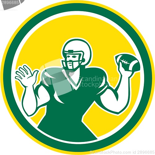 Image of American Football Quarterback QB Circle Retro